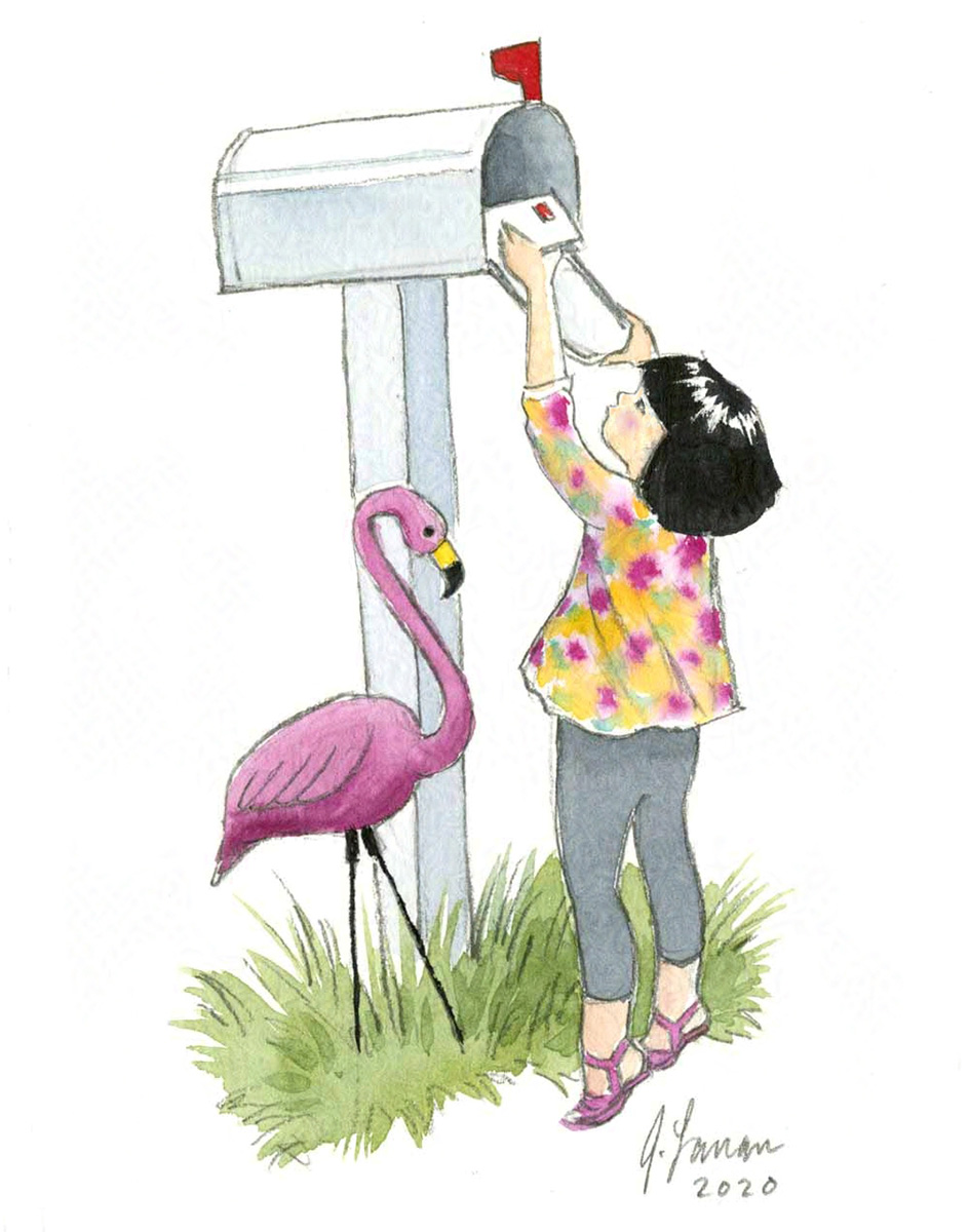 Kid checking mailbox