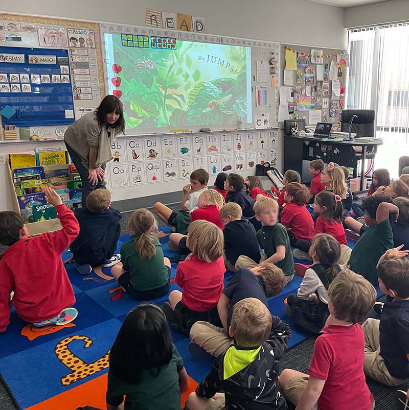Jessica Lanan at a school visit
